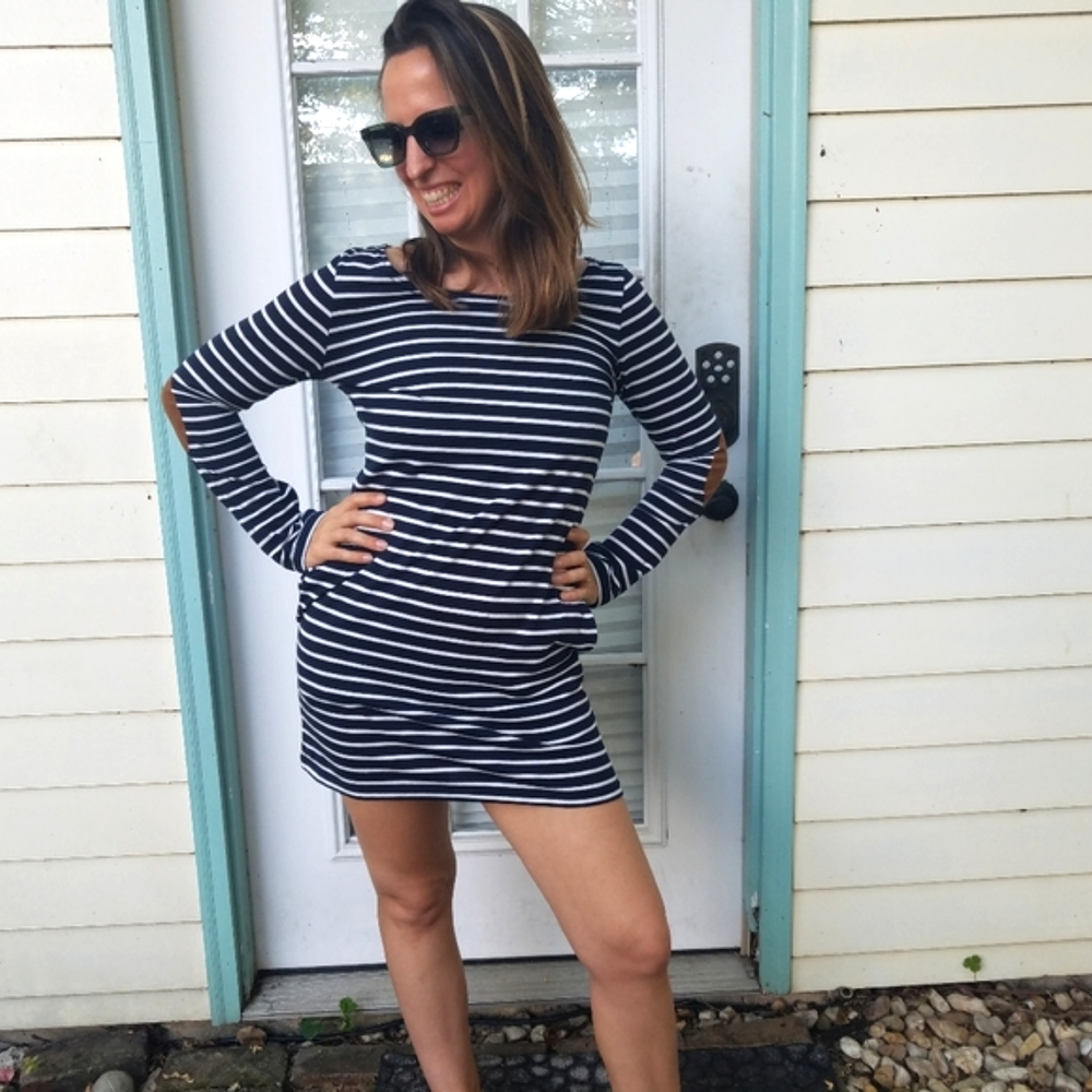 Minkpink navy and white striped dress -small - Picture 2 of 5